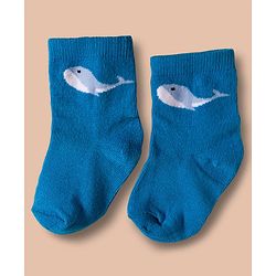 Cute Walk by Babyhug Non Terry Cotton Knit Ankle Length Anti Bacterial Socks With Nautical Theme & Sea Life Design Pack of 3 - Multicolour