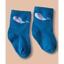 Cute Walk by Babyhug Non Terry Cotton Knit Ankle Length Anti Bacterial Socks With Nautical Theme & Sea Life Design Pack of 3 - Multicolour