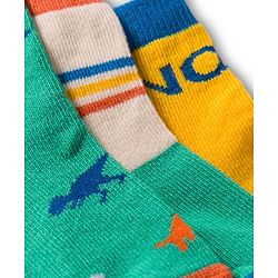 Cute Walk by Babyhug Non Terry Cotton Knit Ankle Length Anti Bacterial Socks With Dino Design Pack Of 3 - Multicolour