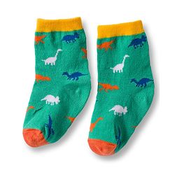 Cute Walk by Babyhug Non Terry Cotton Knit Ankle Length Anti Bacterial Socks With Dino Design Pack Of 3 - Multicolour
