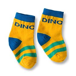 Cute Walk by Babyhug Non Terry Cotton Knit Ankle Length Anti Bacterial Socks With Dino Design Pack Of 3 - Multicolour