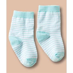 Cute Walk by Babyhug Non Terry Cotton Knit Ankle Length Anti Bacterial Socks With Stripes & Stars Design Pack Of 3 - Multicolour