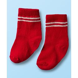 Cute Walk by Babyhug Non Terry Cotton Knit Ankle Length Anti Bacterial Socks With Stripes Pack Of 3 - Multicolour