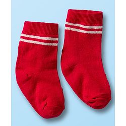 Cute Walk by Babyhug Non Terry Cotton Knit Ankle Length Anti Bacterial Socks With Stripes Pack Of 3 - Multicolour