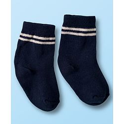 Cute Walk by Babyhug Non Terry Cotton Knit Ankle Length Anti Bacterial Socks With Stripes Pack Of 3 - Multicolour