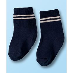 Cute Walk by Babyhug Non Terry Cotton Knit Ankle Length Anti Bacterial Socks With Stripes Pack Of 3 - Multicolour