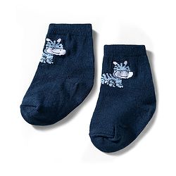 Cute Walk by Babyhug Ankle Length Anti Bacterial Socks with Zebra Design Pack of 3 - Multicolour