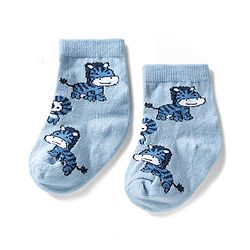 Cute Walk by Babyhug Ankle Length Anti Bacterial Socks with Zebra Design Pack of 3 - Multicolour