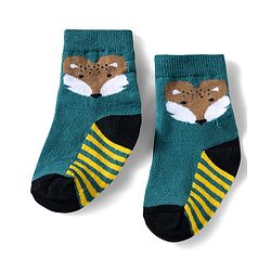 Cute Walk by Babyhug Ankle Length Anti Bacterial Socks with Fox Design Pack of 3 - Multicolour
