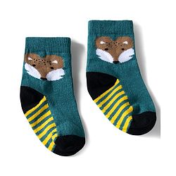 Cute Walk by Babyhug Ankle Length Anti Bacterial Socks with Fox Design Pack of 3 - Multicolour