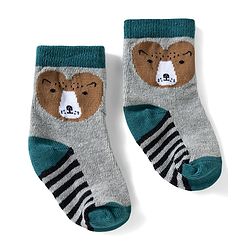 Cute Walk by Babyhug Ankle Length Anti Bacterial Socks with Fox Design Pack of 3 - Multicolour