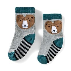 Cute Walk by Babyhug Ankle Length Anti Bacterial Socks with Fox Design Pack of 3 - Multicolour
