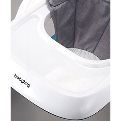 Babyhug 2 in 1 Baby Walker with Anti Fall Protection & Adjustable Height-Blue| Push Walker| Rear Wheels with Speed Control| Soft Padded Seat| Smooth Swivel Wheels| Musical Toy Tray with Engaging Toys