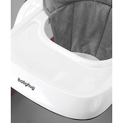 Babyhug 2 in 1 Baby Walker with Anti Fall Protection & Adjustable Height-Blue| Push Walker| Rear Wheels with Speed Control| Soft Padded Seat| Smooth Swivel Wheels| Musical Toy Tray with Engaging Toys