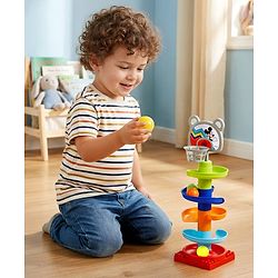 Babyhug Disney Mickey Rolling & Swirling Ramp Drop Ball Toy| 5-Layer Ball Tower| Visual Tracking & Motor Development| Improves Hand-Eye Coordination| Gifting for 3+ Yrs Boys & Girls| BIS Certified