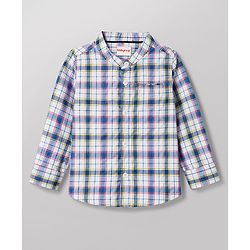 Babyhug Cotton Woven Shirt Full Sleeve Mandarin Collar Check Multi 9-12 Months