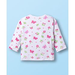 Babyhug 100% Cotton Interlock Knit Full Sleeves Jhablas With Floral Print Pack Of 3 - Purple Pink & White