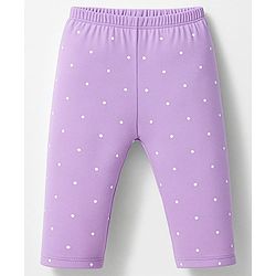 Babyhug 100% Cotton Interlock Knit Full Sleeves Floral Printed Inner Wear Set With Mittens Booties & Cap - Lavender