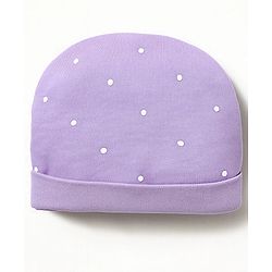 Babyhug 100% Cotton Interlock Knit Full Sleeves Floral Printed Inner Wear Set With Mittens Booties & Cap - Lavender