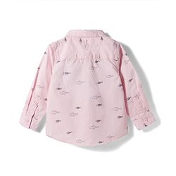 Babyhug 100% Cotton Woven Full Sleeves Sea Life Printed Shirt - Light Pink