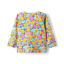 Babyhug Cotton Knit Full Sleeves Co-ord Night Suit With Floral Print - Multicolor