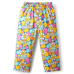 Babyhug Cotton Knit Full Sleeves Co-ord Night Suit With Floral Print - Multicolor