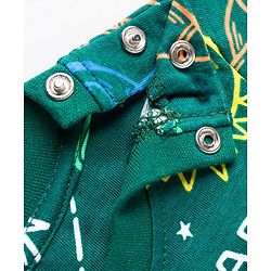 Babyhug Cotton Knit Full Sleeves Co-ords Night Suit With Space Theme Print - Dark Green