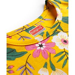 Babyhug Cotton Knit Full Sleeves Co-ord Night Suit With Floral Print - Yellow