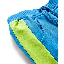 Babyhug Looper Knit Full Length Lounge Pant With Text Badge - Blue