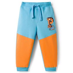 Babyhug Cotton Knit Full Length Lounge Pant With Text Print - Multicolor