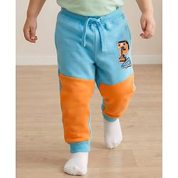 Babyhug Cotton Knit Full Length Lounge Pant With Text Print - Multicolor