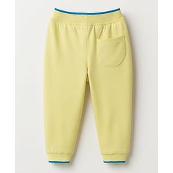 Babyhug Cotton Knit Full Length Lounge Pant With Text Print - Yellow