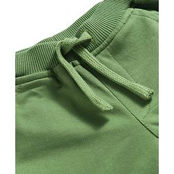 Babyhug Looper Knit Full Length Lounge Pant With Text Print - Olive Green