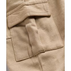Babyhug Cotton Full Length Lounge Pant With Text Print - Cream