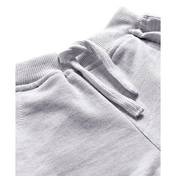 Babyhug Cotton Knit Full Length Text Printed Lounge Pant With Cut & Sew Design - Grey