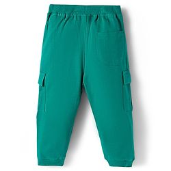 Babyhug Cotton Knit Full Length Lounge Pant With Text Badge - Mint Green