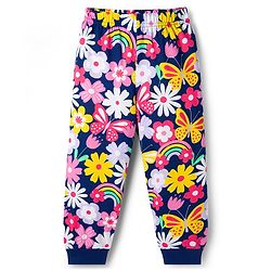 Babyhug Cotton Knit Full Sleeves Co-ord Night Suit With Floral Print - Navy Blue