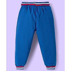 Babyhug Marvel Terry Knit Full Sleeves Cut & Sew Polo Sweatshirt & Track Pant Set with Avengers Graphic - Blue