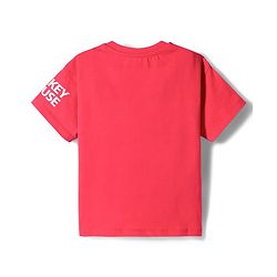 Babyhug Disney Terry Knit Half Sleeves Oversized T-Shirt with Mickey Mouse Graphic - Red