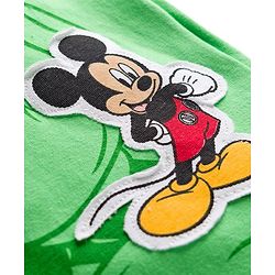 Babyhug Disney Single Jersey Knit Half Sleeves Polo T-Shirt with Mickey Mouse Graphic - Green