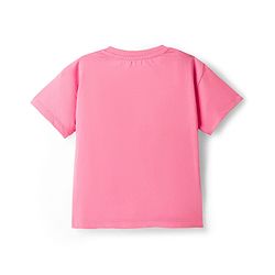 Babyhug Disney Single Jersey Knit Drop Shoulder Half Sleeves Oversized T-Shirt & Skirt Set with Minnie Mouse Graphic & Tie & Dye Effect - Pink