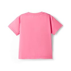 Babyhug Disney Single Jersey Knit Drop Shoulder Half Sleeves Oversized T-Shirt & Skirt Set with Minnie Mouse Graphic & Tie & Dye Effect - Pink