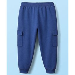Babyhug Marvel Single Jersey Knit Half Sleeves T-Shirt & Lounge Pant Set with Captain America Graphic - Navy Blue