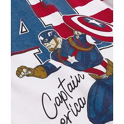 Babyhug Marvel Single Jersey Knit Half Sleeves T-Shirt & Lounge Pant Set with Captain America Graphic - Navy Blue