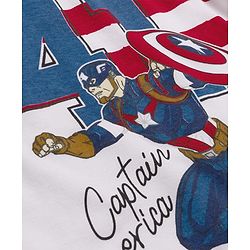 Babyhug Marvel Single Jersey Knit Half Sleeves T-Shirt & Lounge Pant Set with Captain America Graphic - Navy Blue