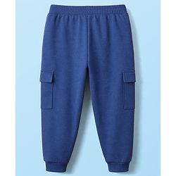 Babyhug Marvel Single Jersey Knit Half Sleeves T-Shirt & Lounge Pant Set with Captain America Graphic - Navy Blue