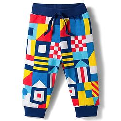 Babyhug Cotton Knit Full Length Printed Lounge Pants Pack Of 3 - Multicolour
