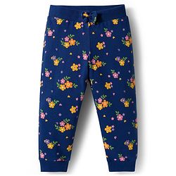 Babyhug Single Jersey Knit Full Length Lounge Pants with Floral Print & Bow Applique Pack of 3 - Multicolor