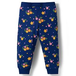 Babyhug Single Jersey Knit Full Length Lounge Pants with Floral Print & Bow Applique Pack of 3 - Multicolor