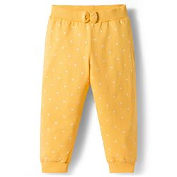 Babyhug Single Jersey Knit Full Length Lounge Pants with Floral Print & Bow Applique Pack of 3 - Multicolor